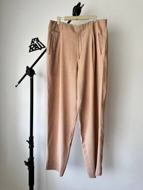 Matsuda Nicole Salmon Houndstooth Wool Trousers